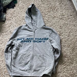 Billie Eilish  Gray Zip-Up Hoodie